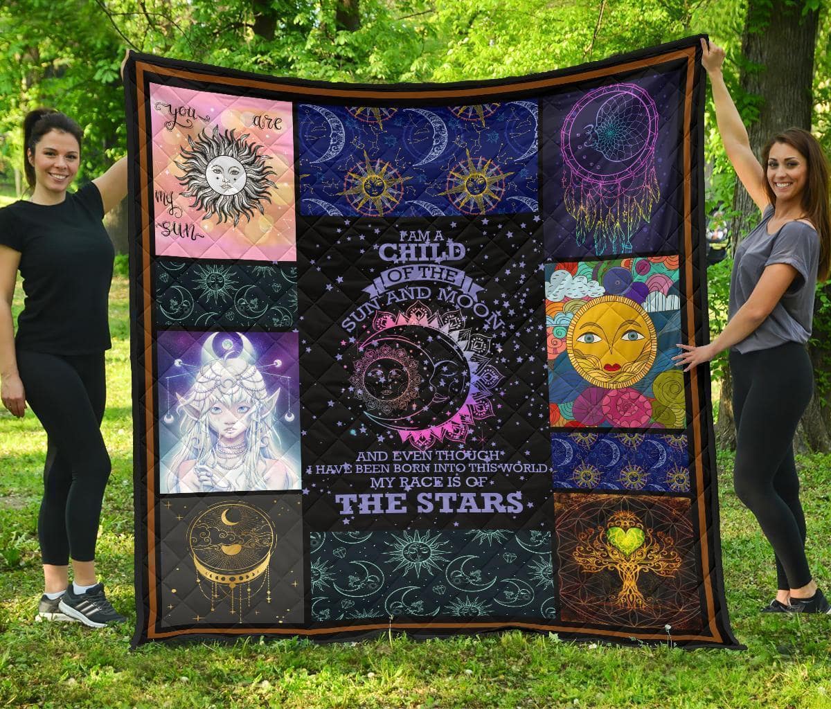 I Am A Child Of Sun And Moon Gift Idea Quilt