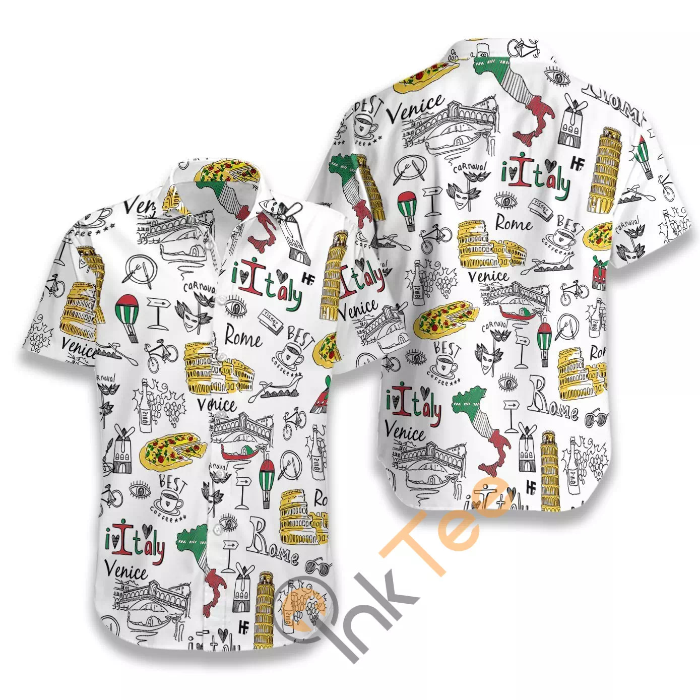 I Love Italy Doodle N555 Hawaiian shirts