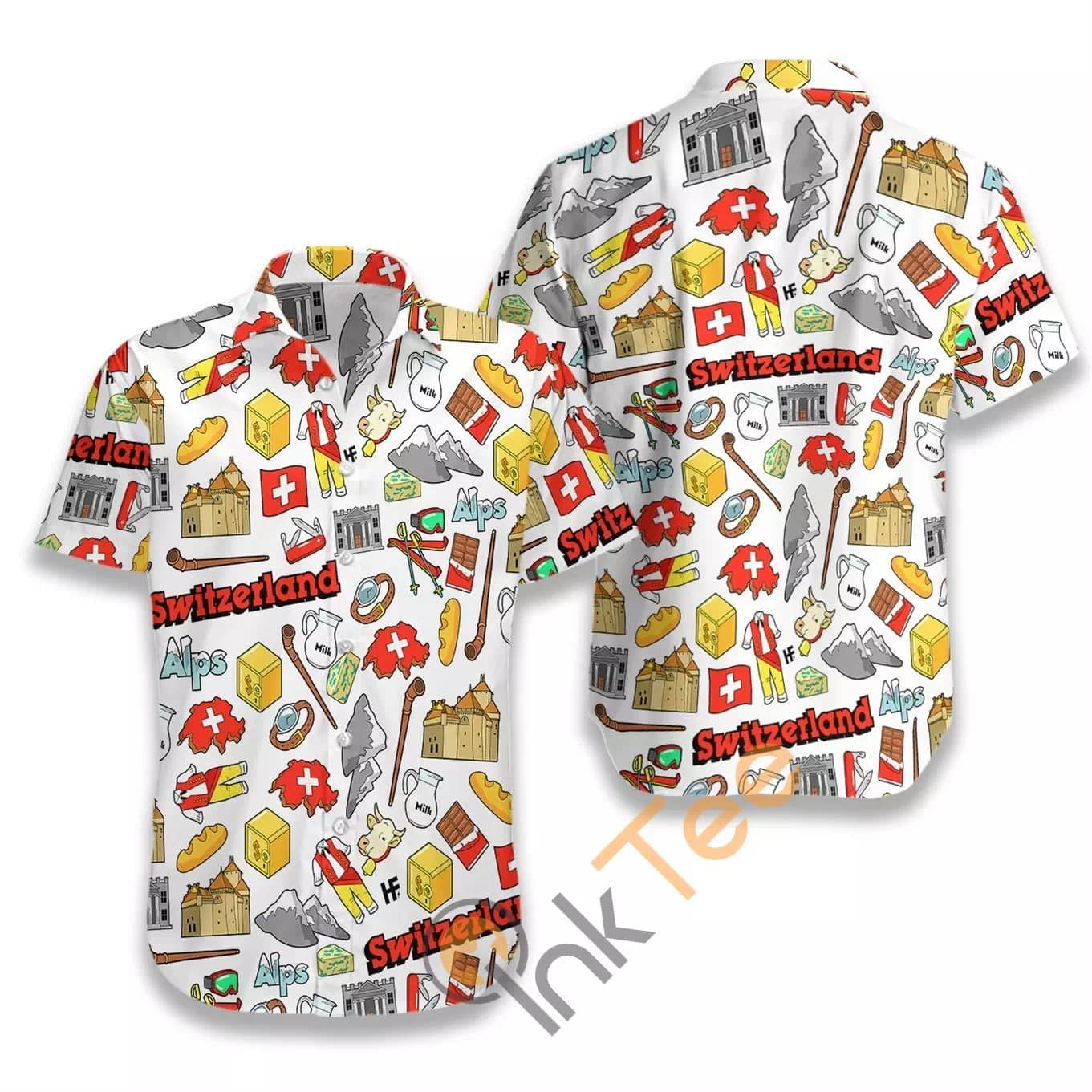 I Love Switzerland Doodle N531 Hawaiian shirts