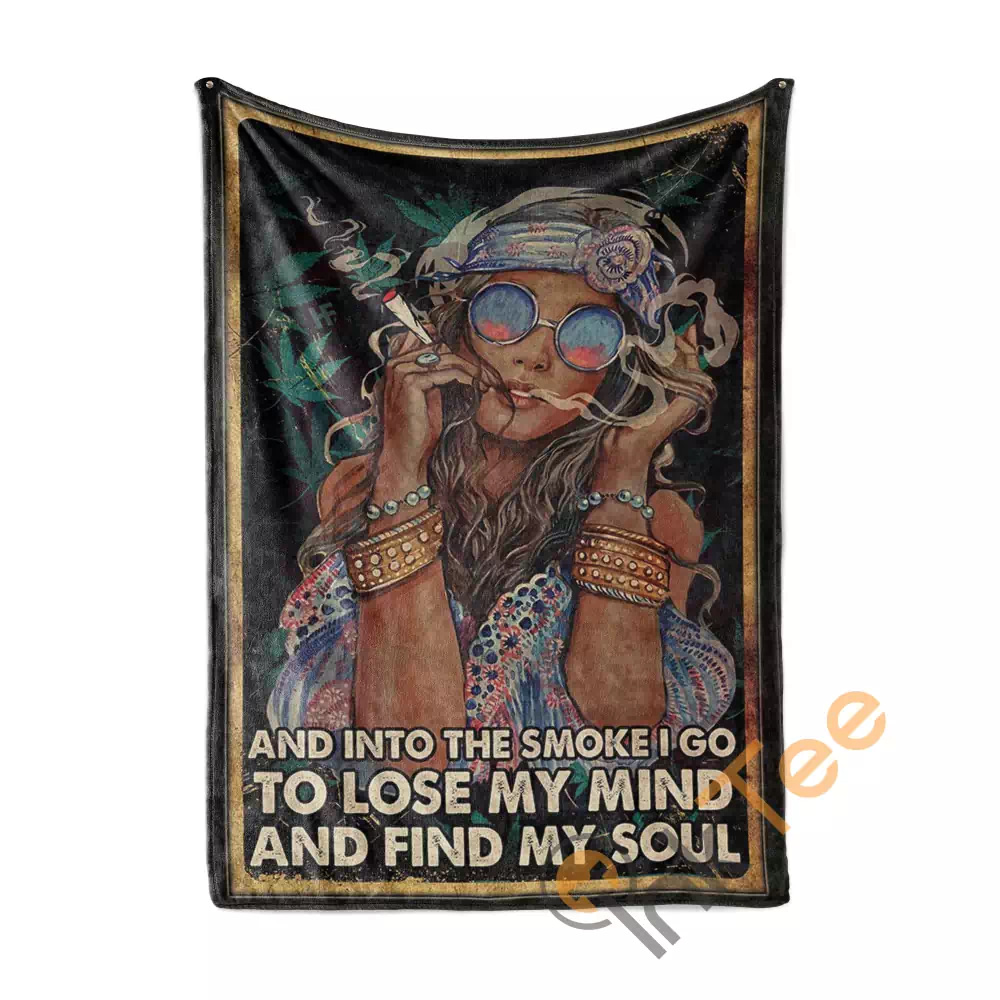 Into The Smoke Hippie Girl N169 Fleece Blanket
