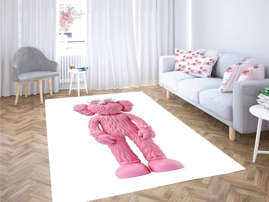 Kaws Bff Pink Wallpaper Living Room Modern Carpet Rug