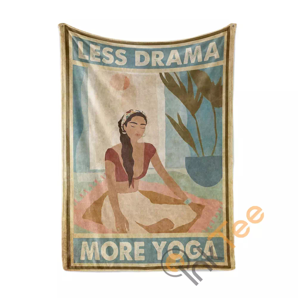 Less Drama More Yoga N157 Fleece Blanket
