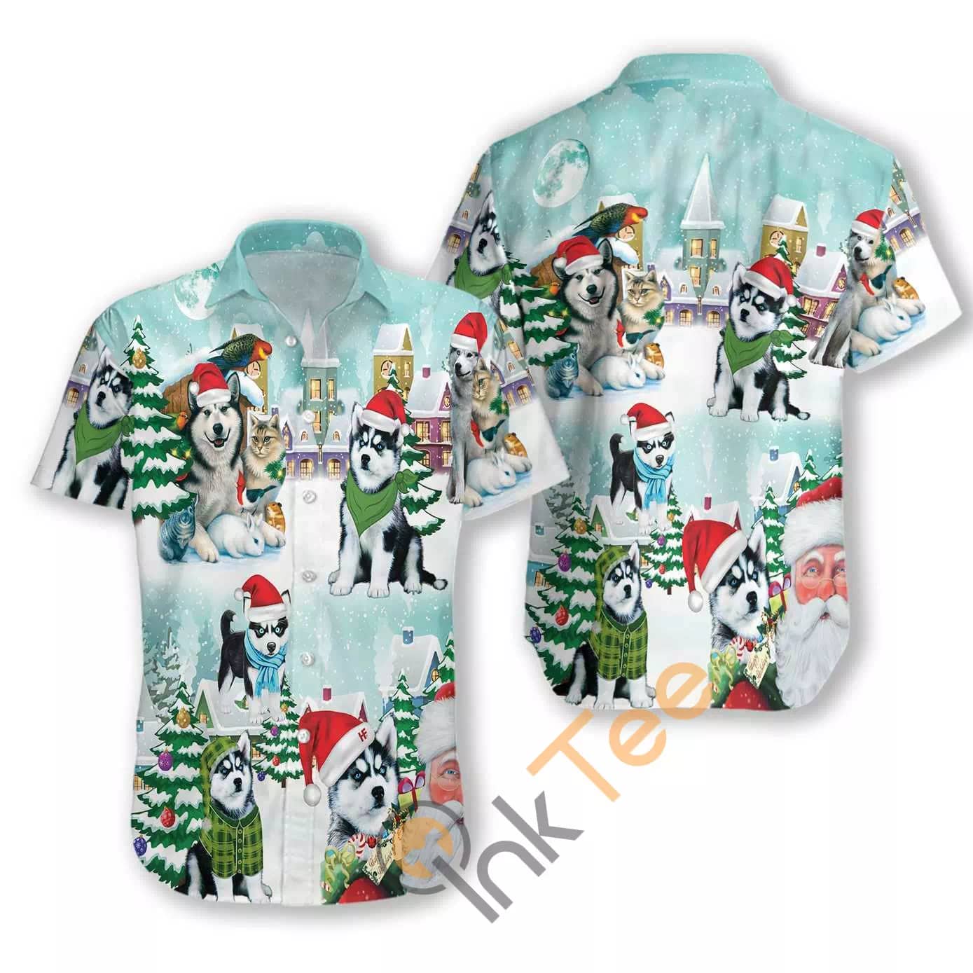 Merry Husky Christmas N570 Hawaiian shirts