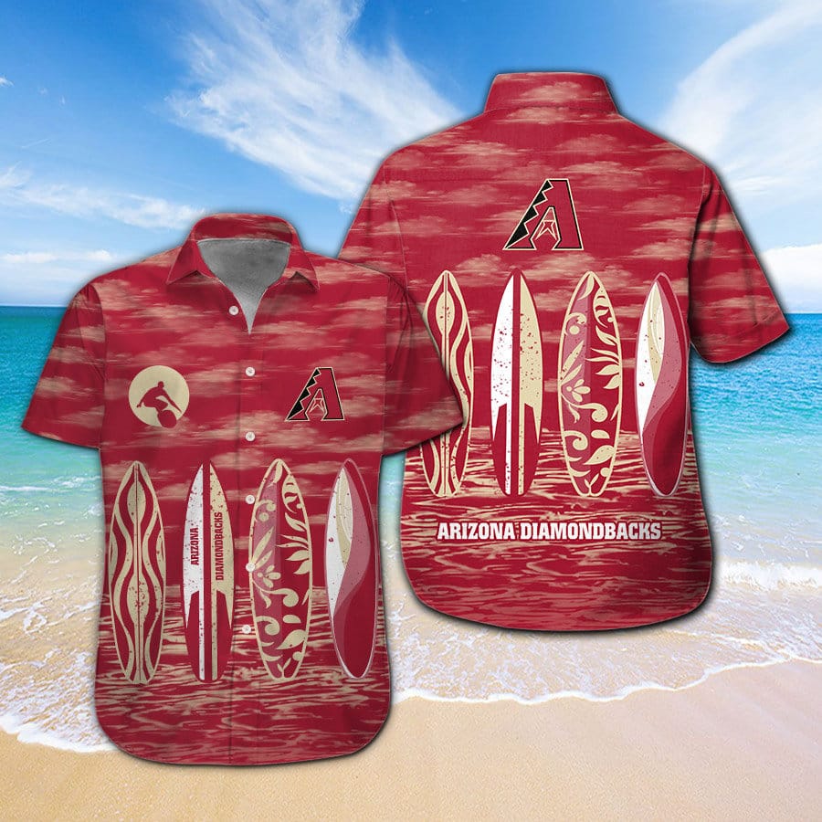 Mlb Baseball Arizona Diamondbacks Surfboard Summer Beach Hawaiian Shirts