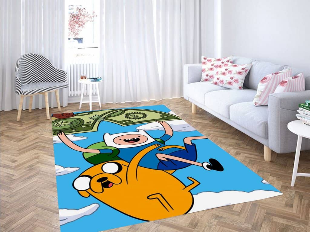Money Finn And Jack Adventure Time Living Room Modern Carpet Rug