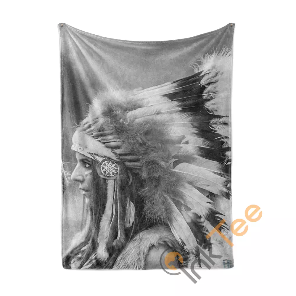 Native American Indian Girl Horse N130 Fleece Blanket