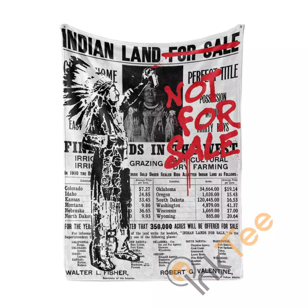 Native American Indian Land Not For Sale N129 Fleece Blanket