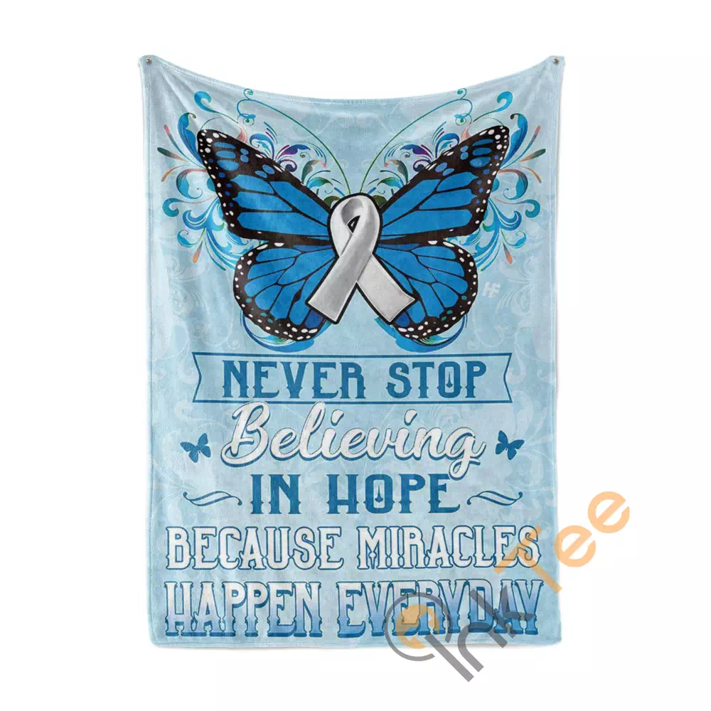 Never Stop Believing In Hope Lung Cancer Awareness N121 Fleece Blanket