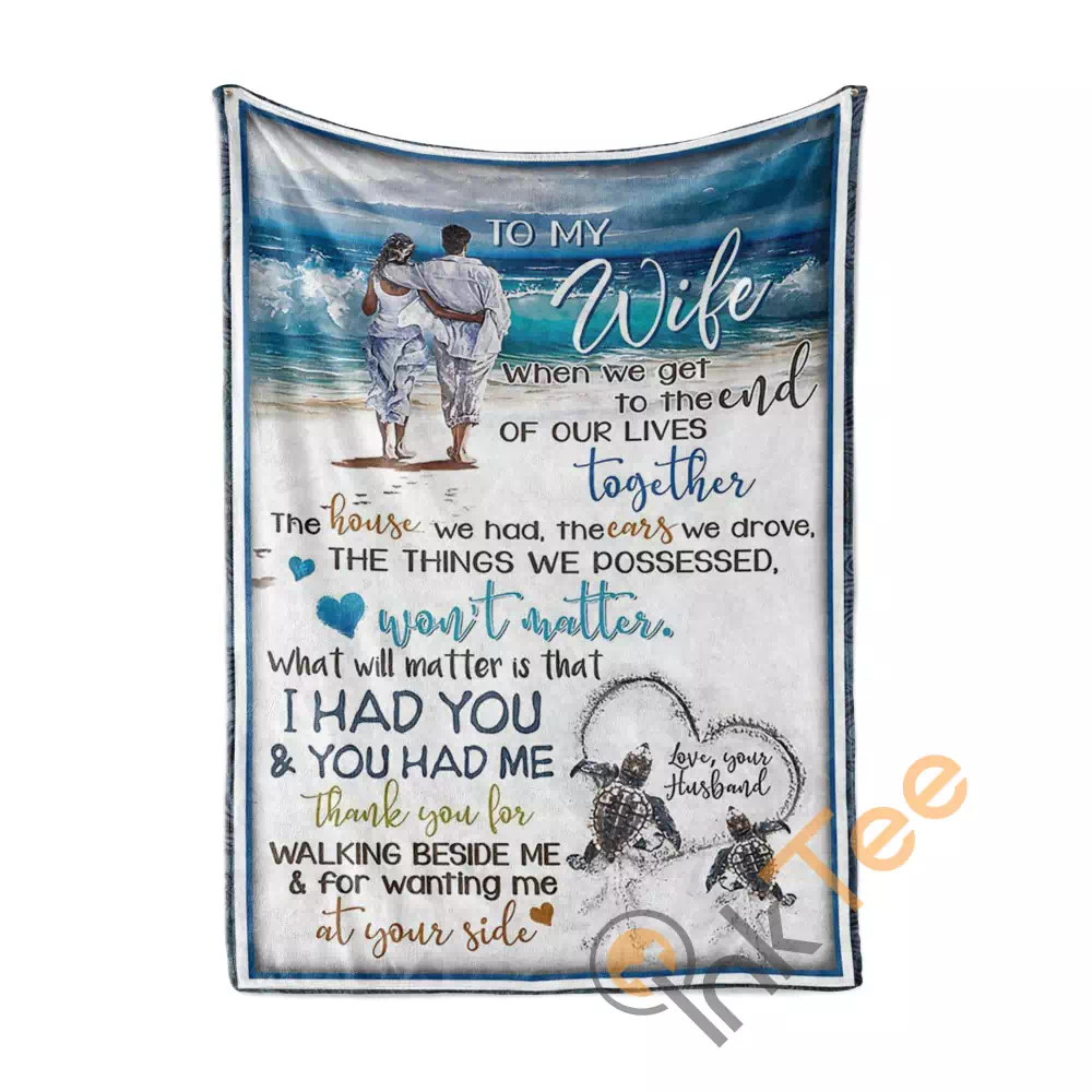 Oceanic Couple Love Message To Your Wife N115 Fleece Blanket