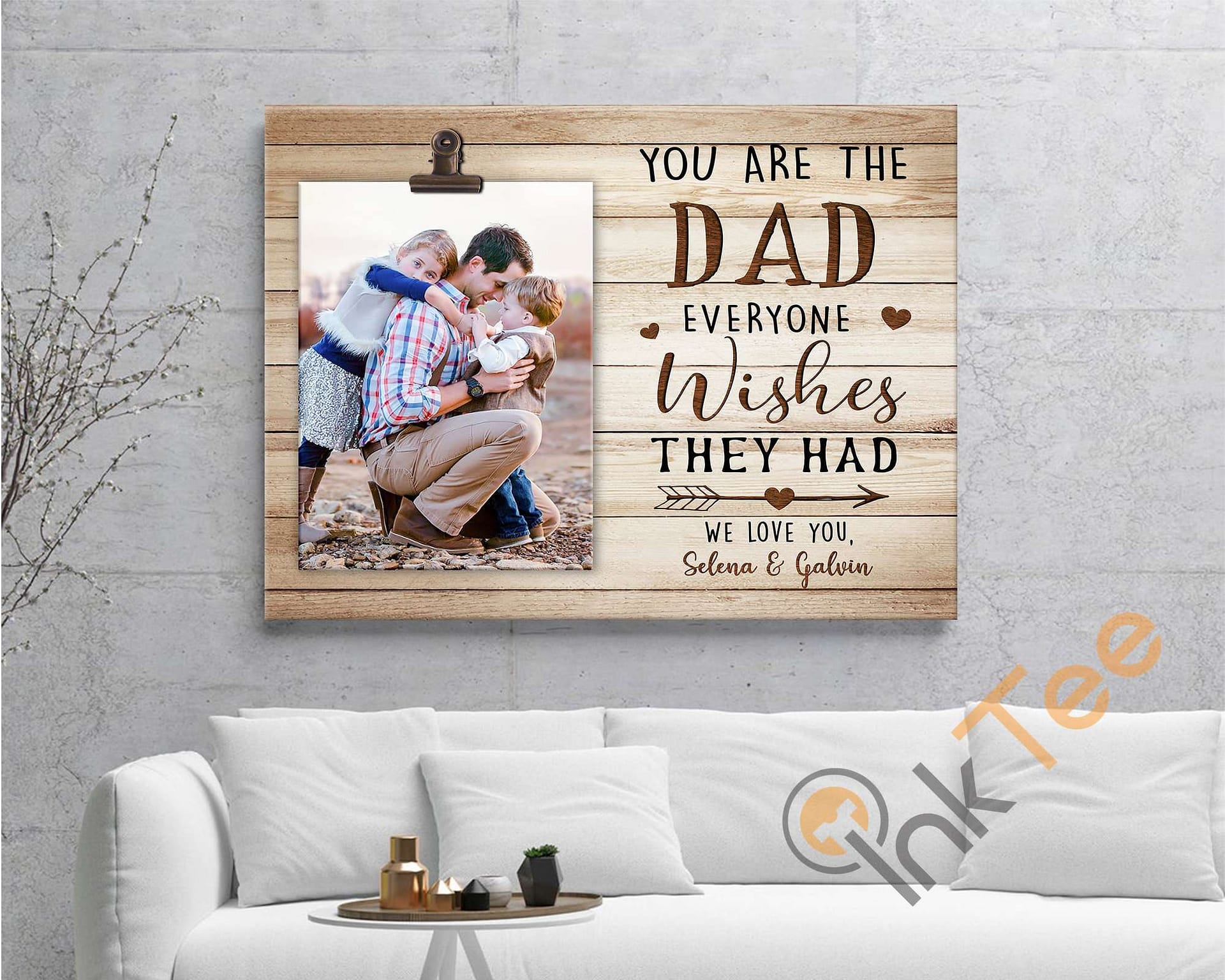 Personalized Dad And Children Custom Photo Poster