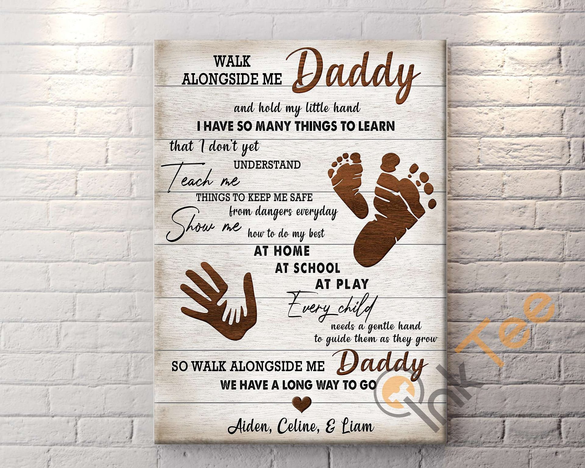 Personalized Dad Appreciation Handprint Footprint Poster