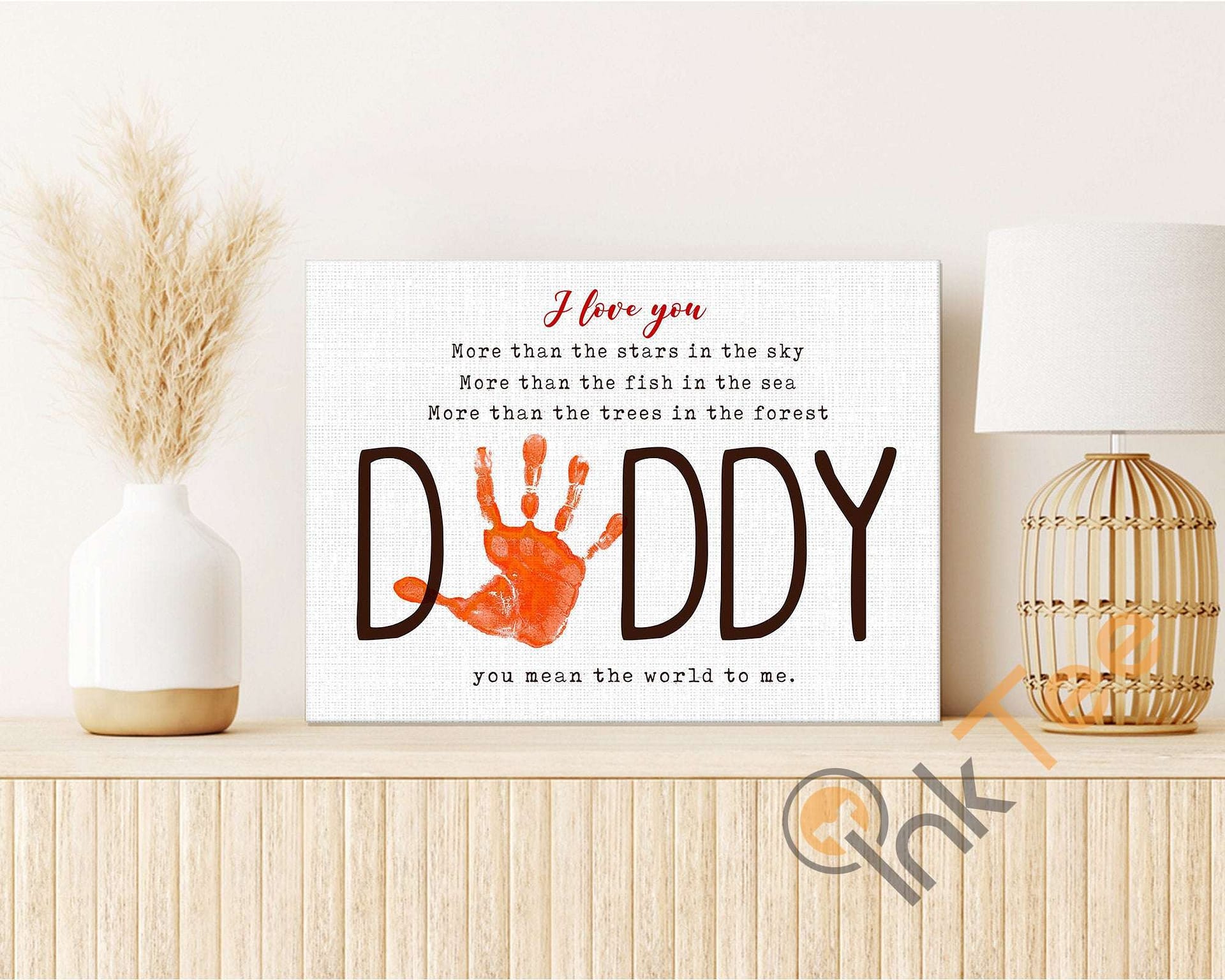 Personalized Dad Poem Handprint Appreciation Print Poster