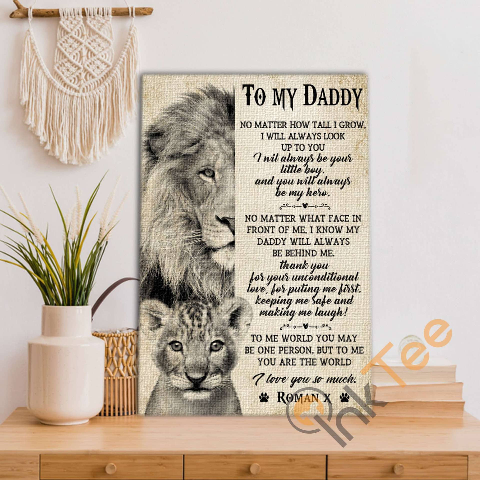 Personalized Lion To My Daddy Me You'Re The World Vintage Lovers Poster