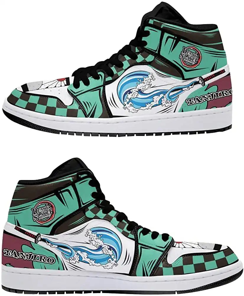 Personalized Sneakers Tanjirou For Demon Slayer Green Air Jordan Shoes