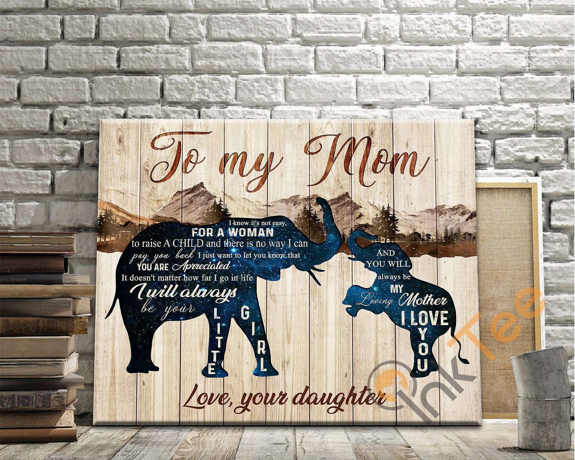 Personalized To My Mom From Daughter Family Of Elephant Poster