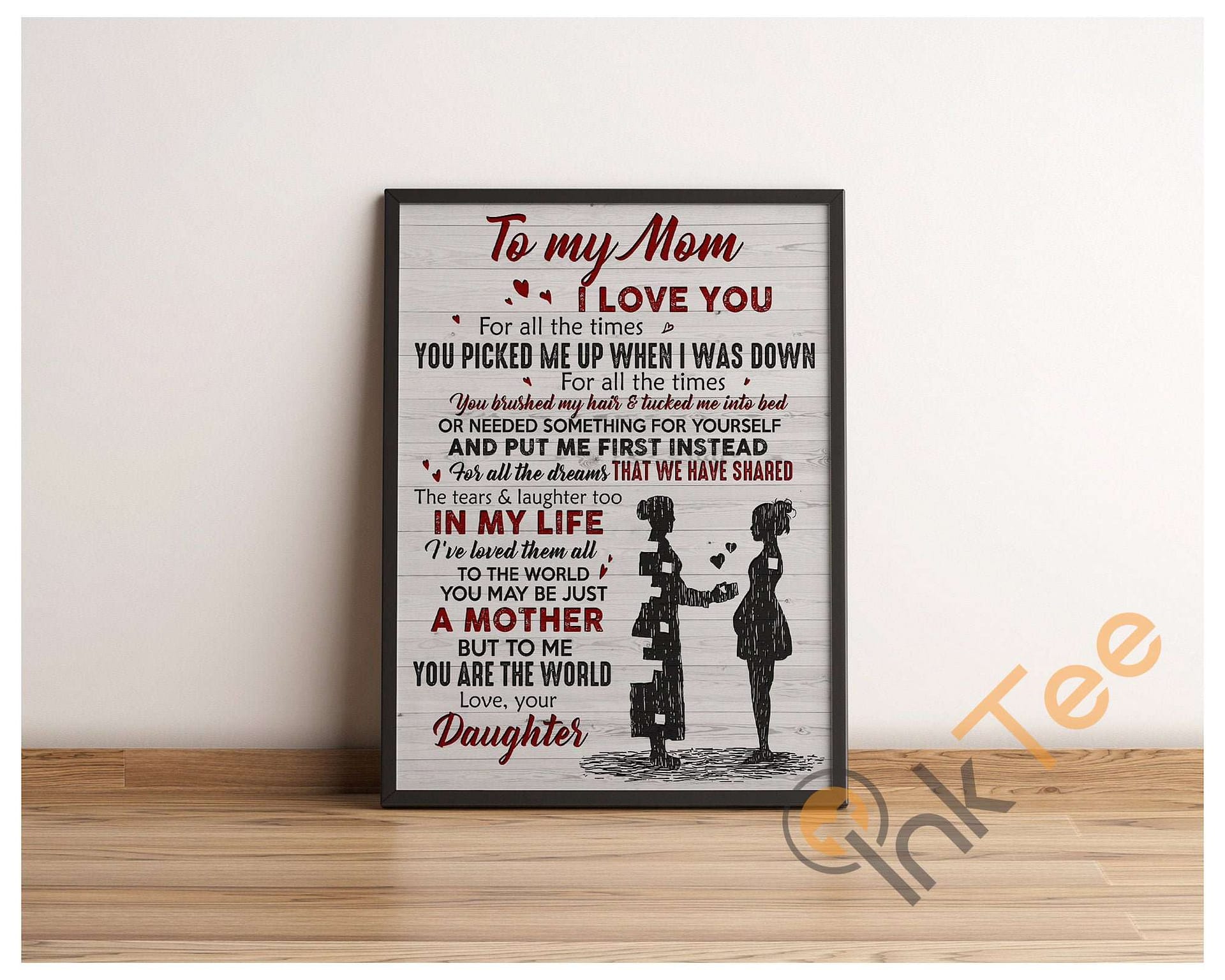 Personalized To My Mom Message Love You All The Time And Daughter Mother'S Day Poster