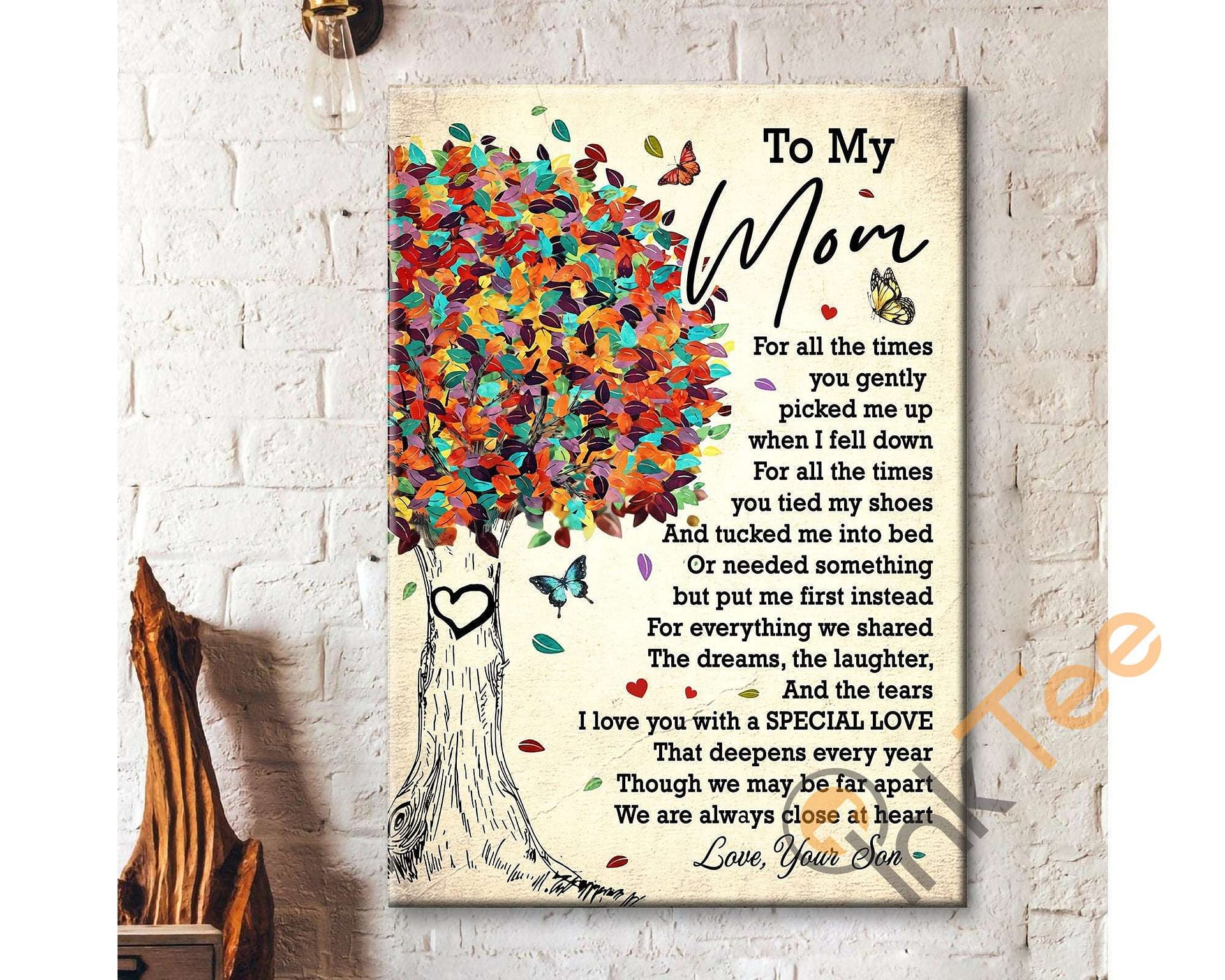 Personalized To My Mom Mother'S Day Gift From Daughter Colorful Tree And Butterfly Poster