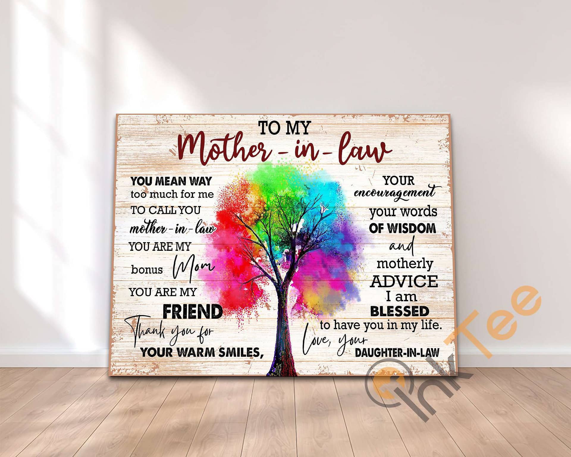 Personalized To My Mother In Law Colorful Tree Print Birthday Gift For From Daughter Poster