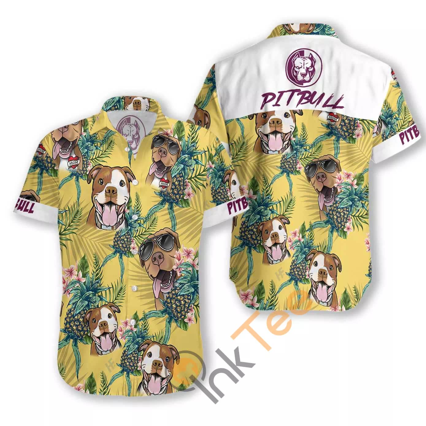 Pitbull Pineapple Seamless Pattern N824 Hawaiian shirts