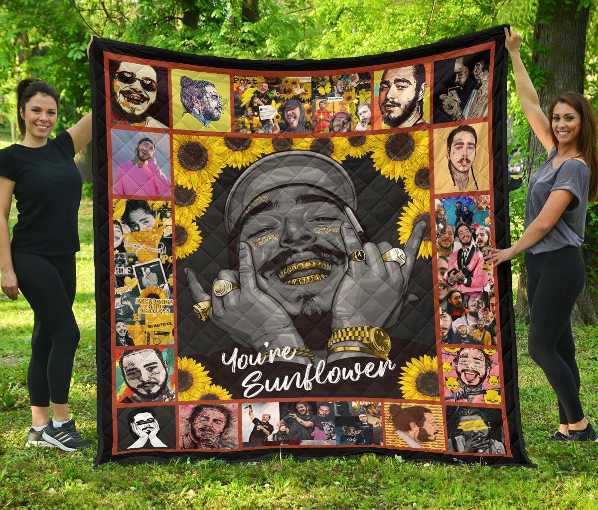 Post Malone You Are Sunflower Fan Gift Idea Quilt