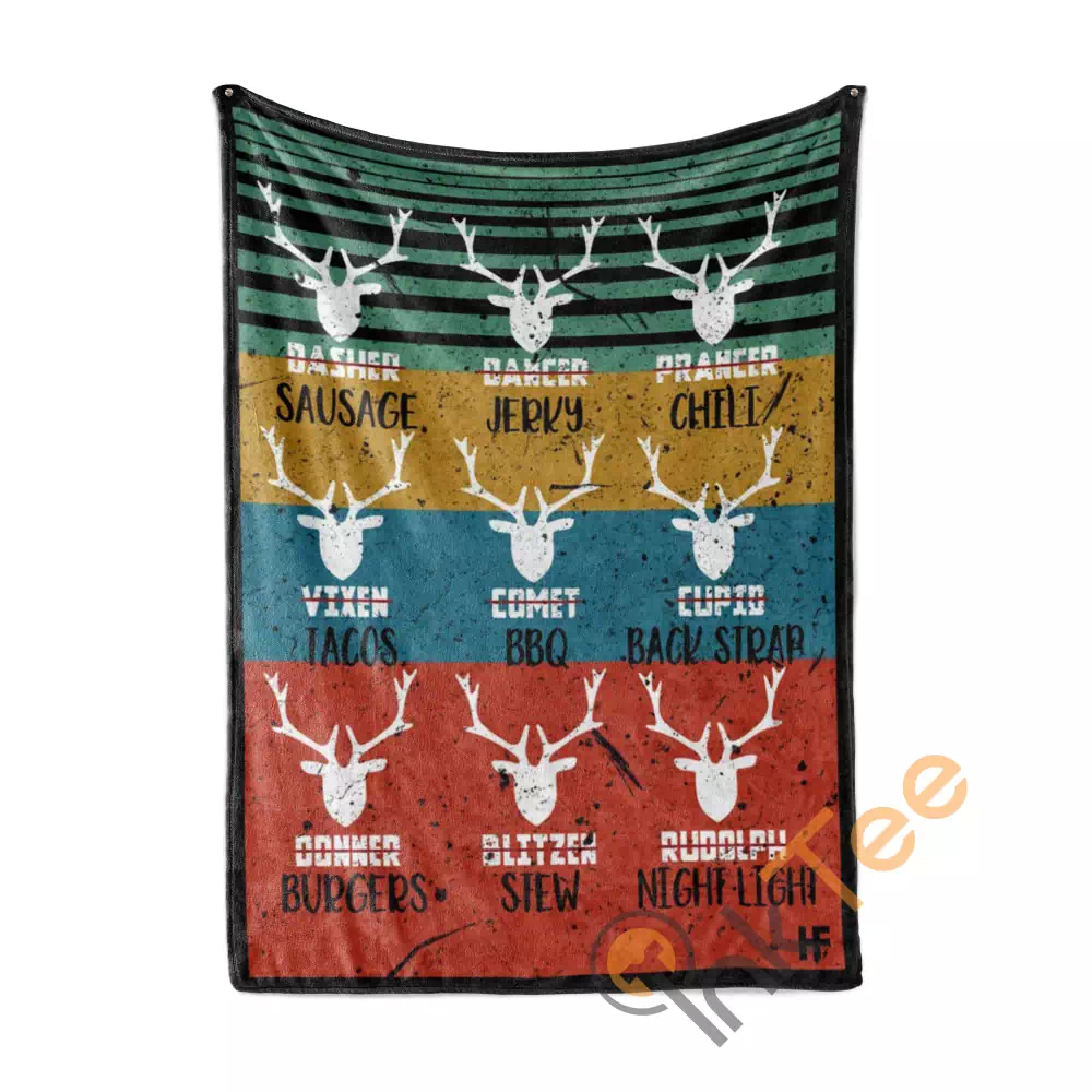 Reindeer Dasher Hunting N103 Fleece Blanket