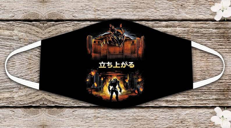 Rise Up Attack On Titan Crossover Pacific Rim Jaeger Kaiju Mashup No143 Face Mask