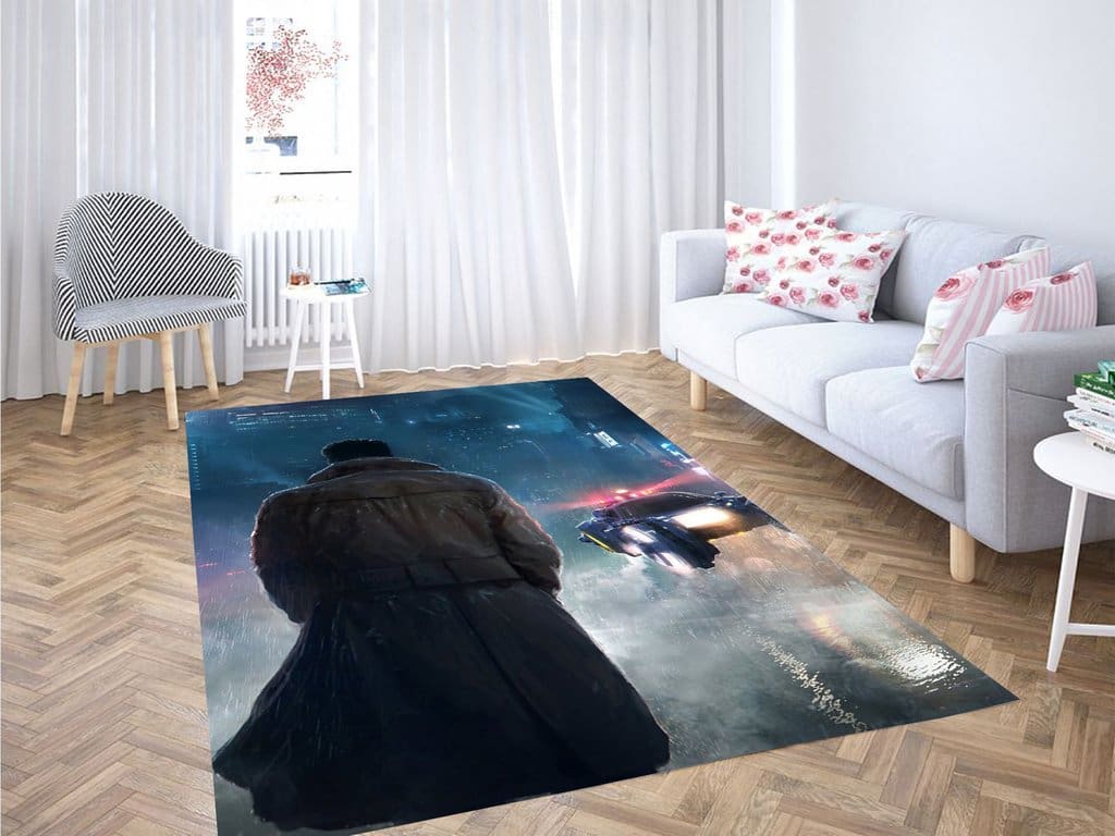 Smoke Futuristic Blade Runner 2049 Living Room Modern Carpet Rug