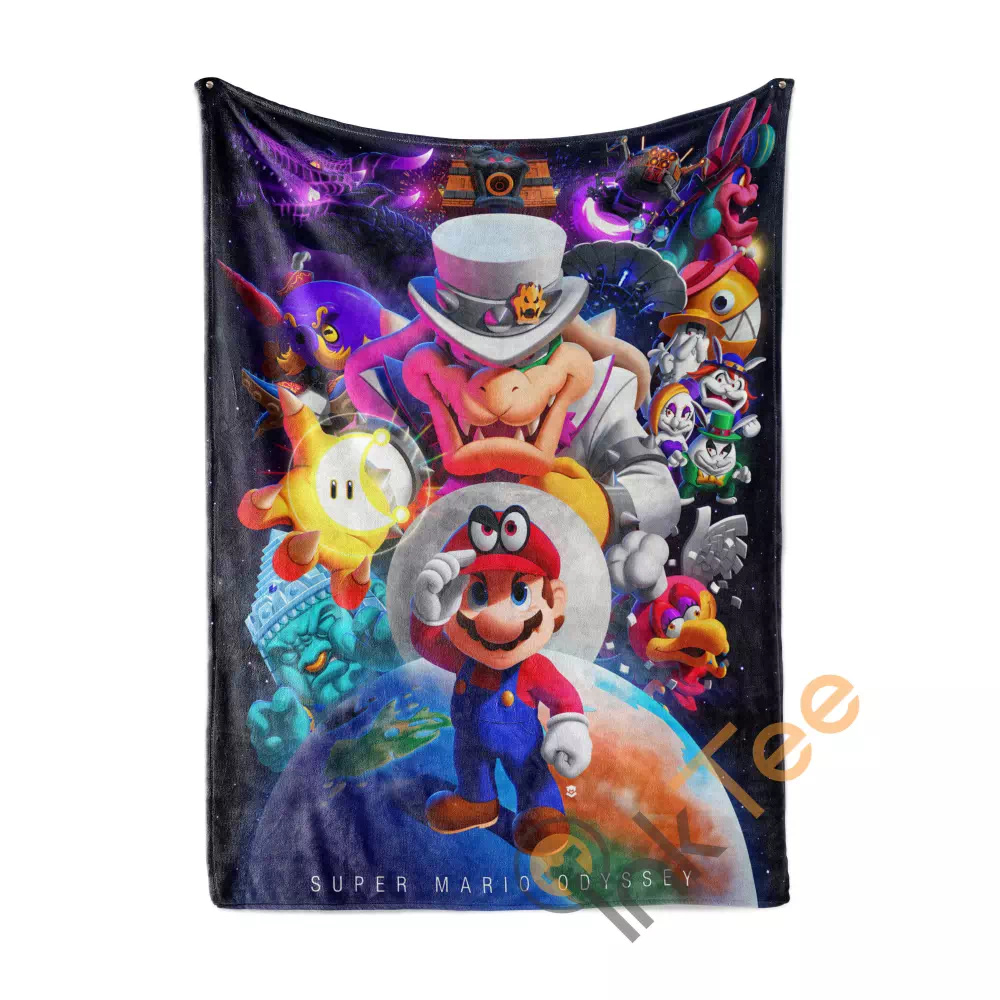 Super Mario Odyssey Area Amazon Best Seller Sku 3030 Fleece Blanket