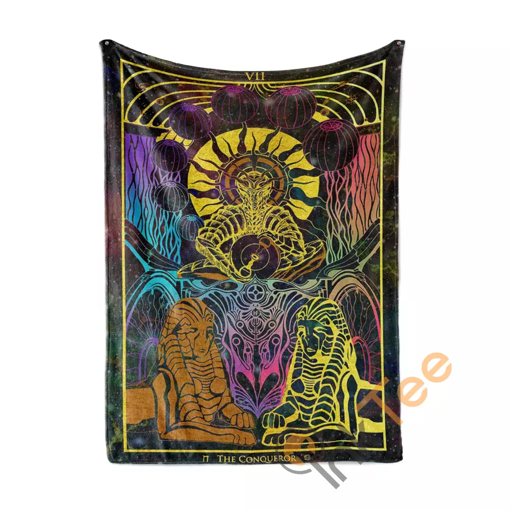 The Conqueror Arcana Tarot Art N75 Fleece Blanket