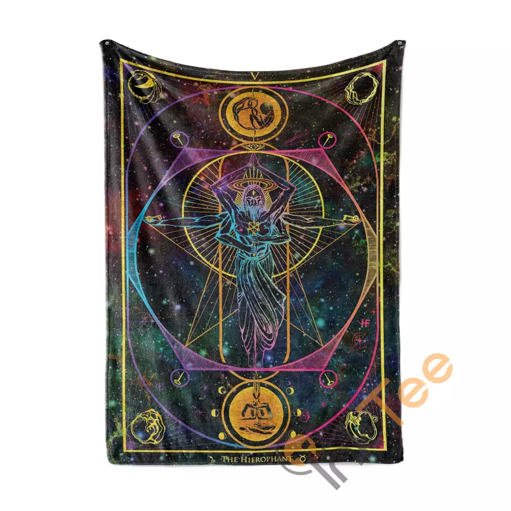 The Hierophant Arcana Tarot Art N67 Fleece Blanket