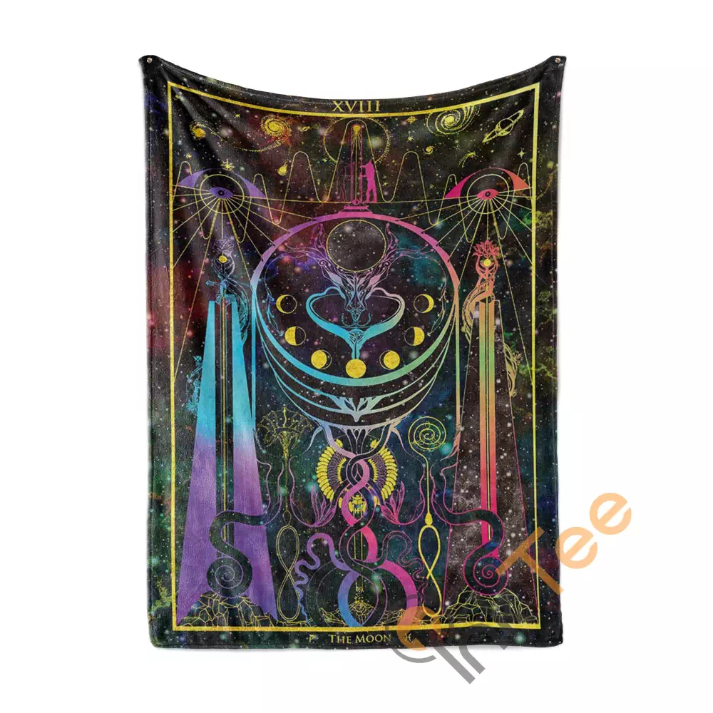 The Moon Arcana Tarot Art N64 Fleece Blanket