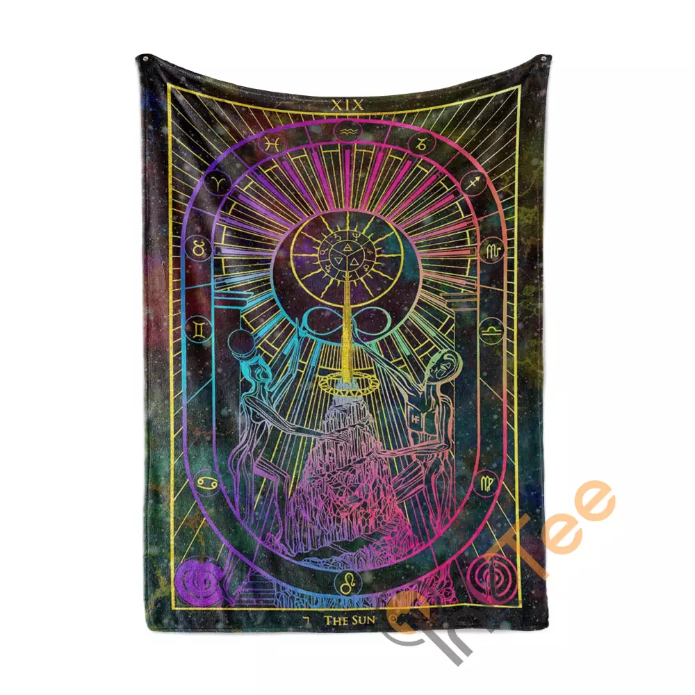 The Sun Arcana Tarot Art N56 Fleece Blanket