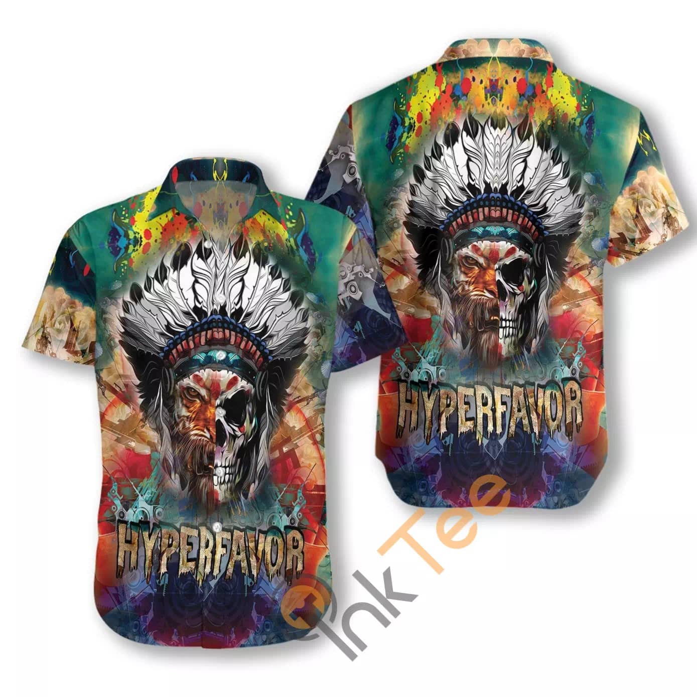 Tiger Indian Skull N822 Hawaiian shirts