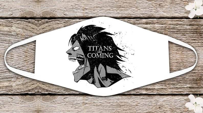 Titans Are Coming Attack On Titan Crossover Game Of Thrones Winter Is No133 Face Mask