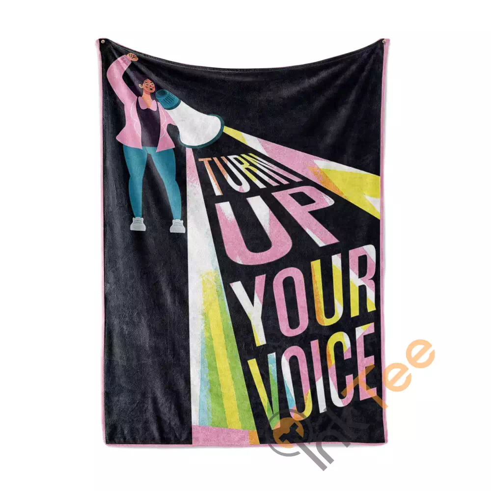 Turn Up Your Voice Feminism N33 Fleece Blanket