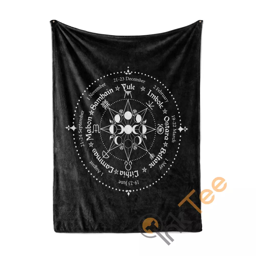 Wheel Of The Year Witch Wicca N20 Fleece Blanket