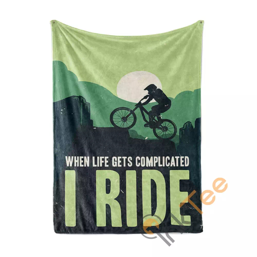 When Life Gets Complicated I Ride Mtb N19 Fleece Blanket