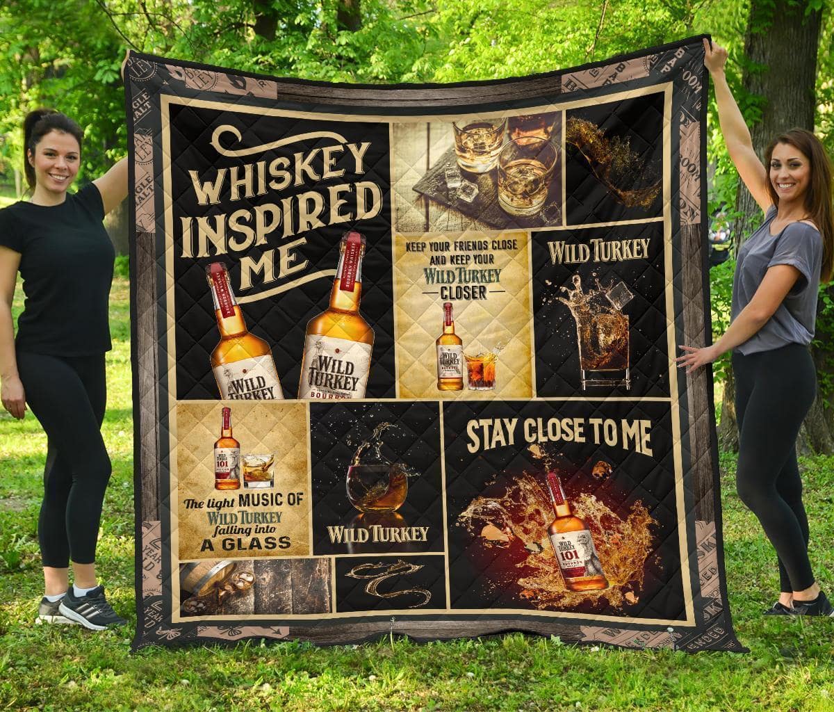 Wild Turkey Whiskey Inspired Me Funny Gift Quilt