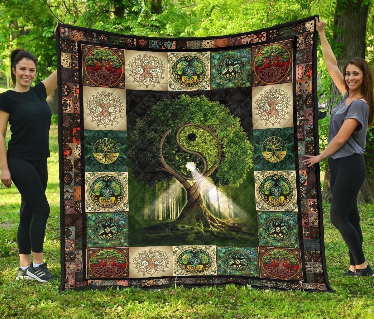 Yin Yang Tree Of Life For Yoga Lover Quilt