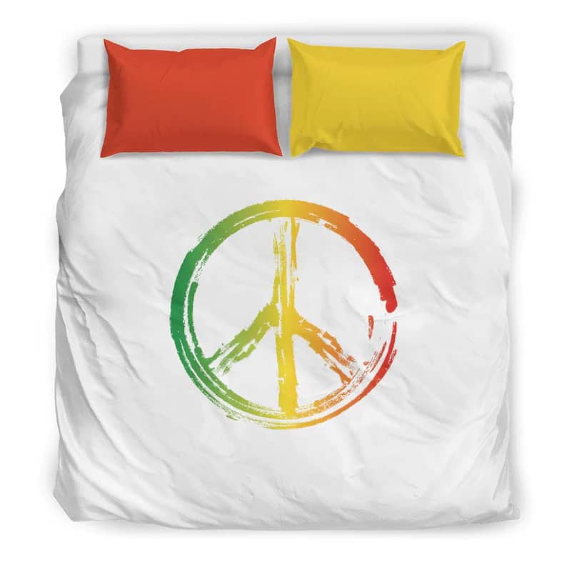 Inktee Store - 70'S Style Classic Hippie Style Color Trendy Perfect Jamaican Bedroom Decor Quilt Bedding Sets Image