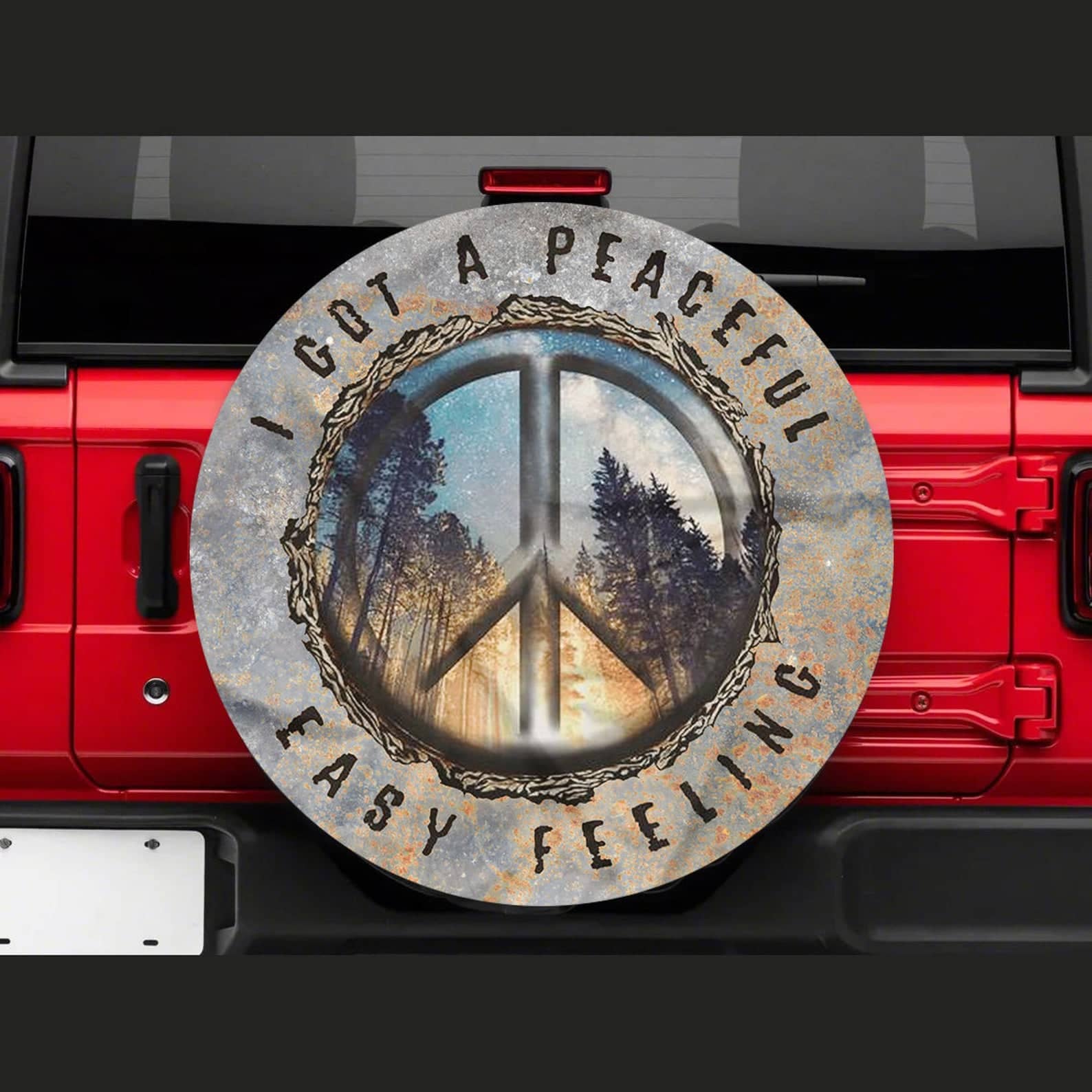 Inktee Store - A Got A Peaceful Easy Feeling Custom Tire Cover Image