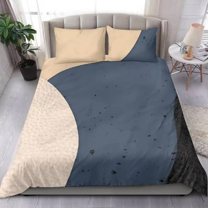 Abstract Blue Beige And Grey Bed Set Pattern Duvet Cover Quilt Bedding Sets