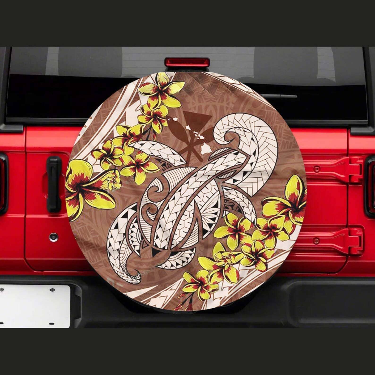 Inktee Store - Ahoha Tropical Pattern Tire Cover Image