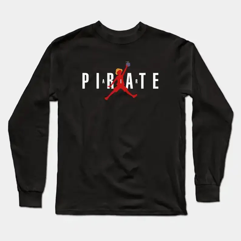 Air Pirate Jordan Logo Gift Idea For Fans Anime One Piece Long Sleeve T-Shirt