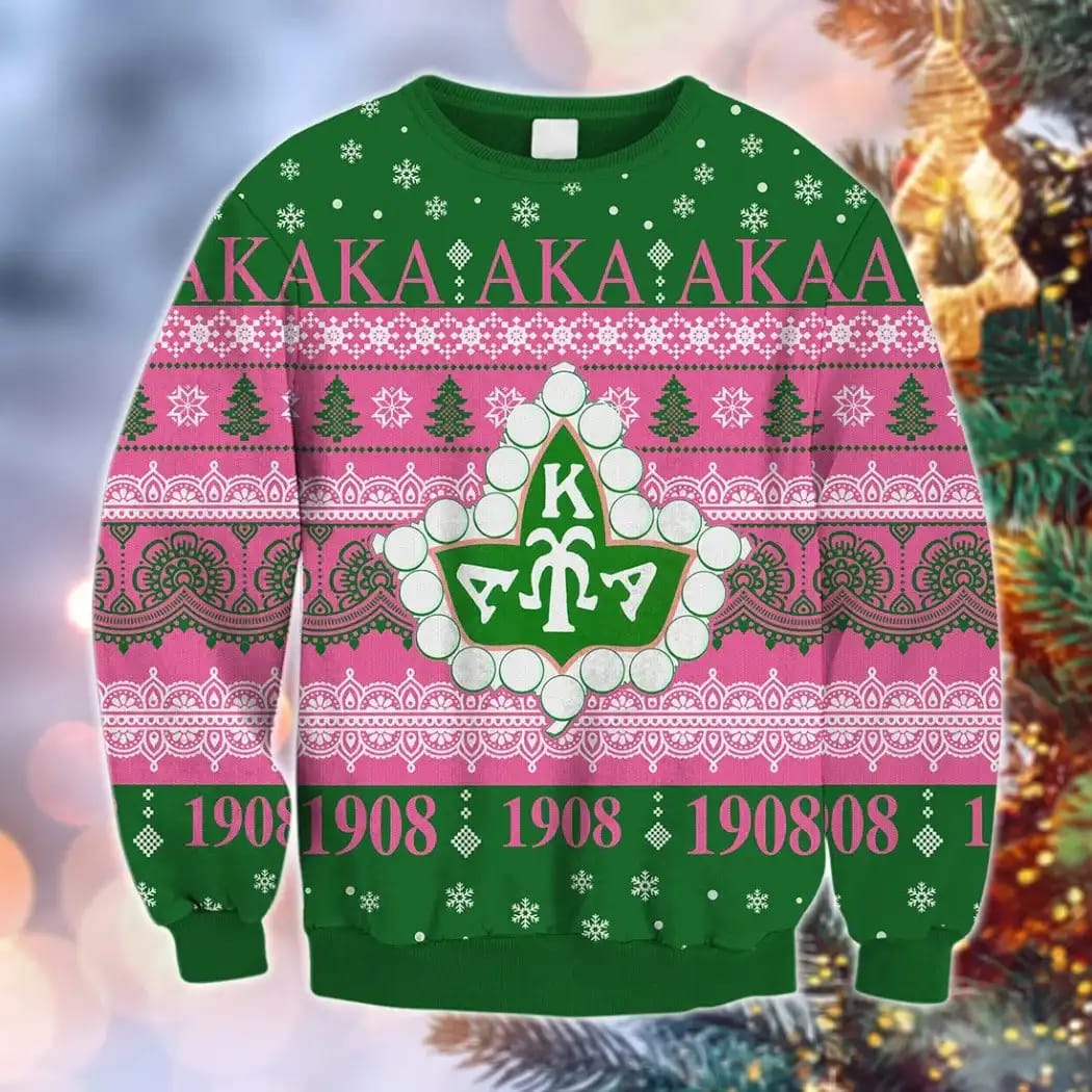 Aka 1908 Alpha Kappa Xmas Ugly Sweater