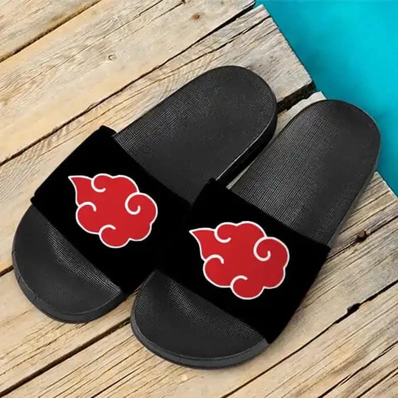 Akatsuki Red Cloud Clan Symbol Awesome Slide Sandals