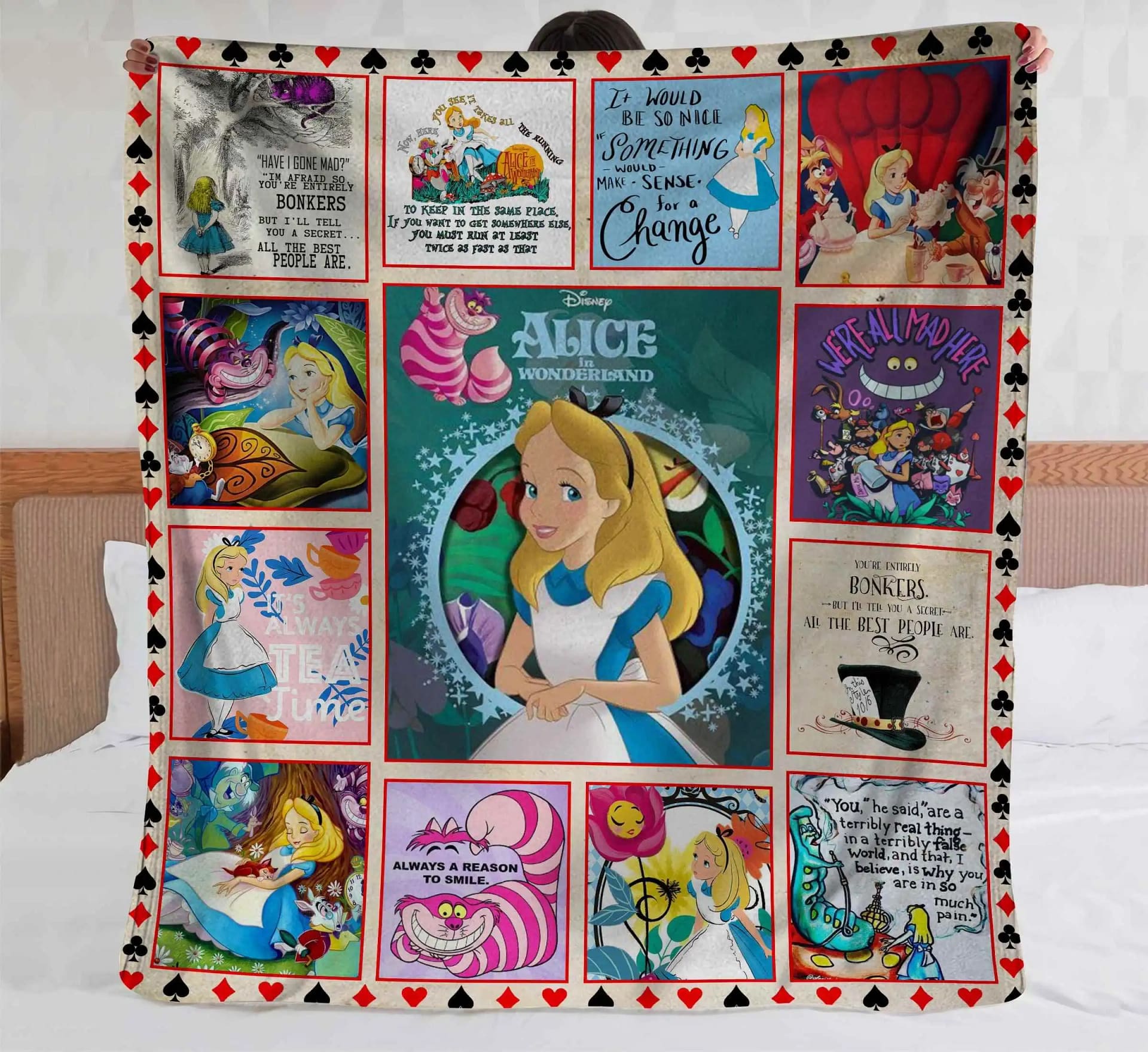 Alice In Wonderland Disney Bedding Decor Fleece Blanket
