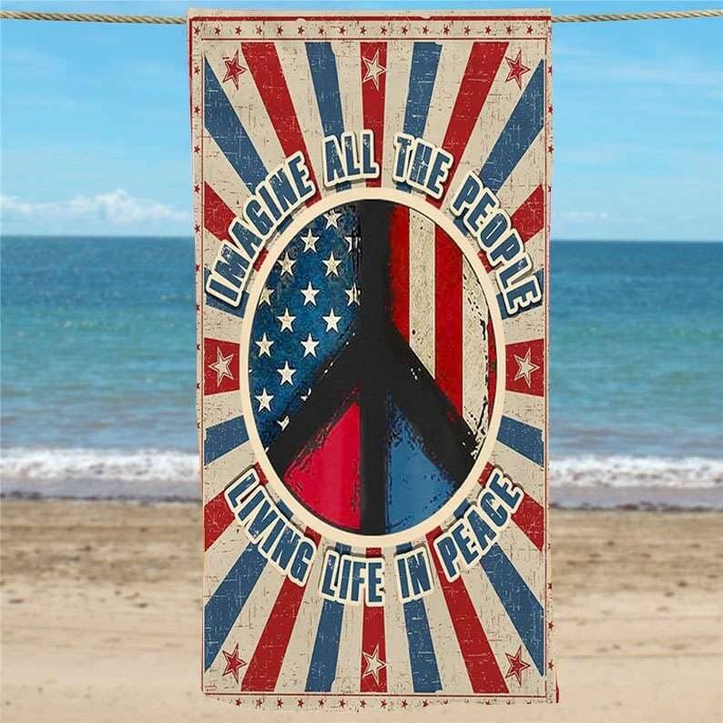 Inktee Store - All The People Living Life In Peace Beach Towel Image