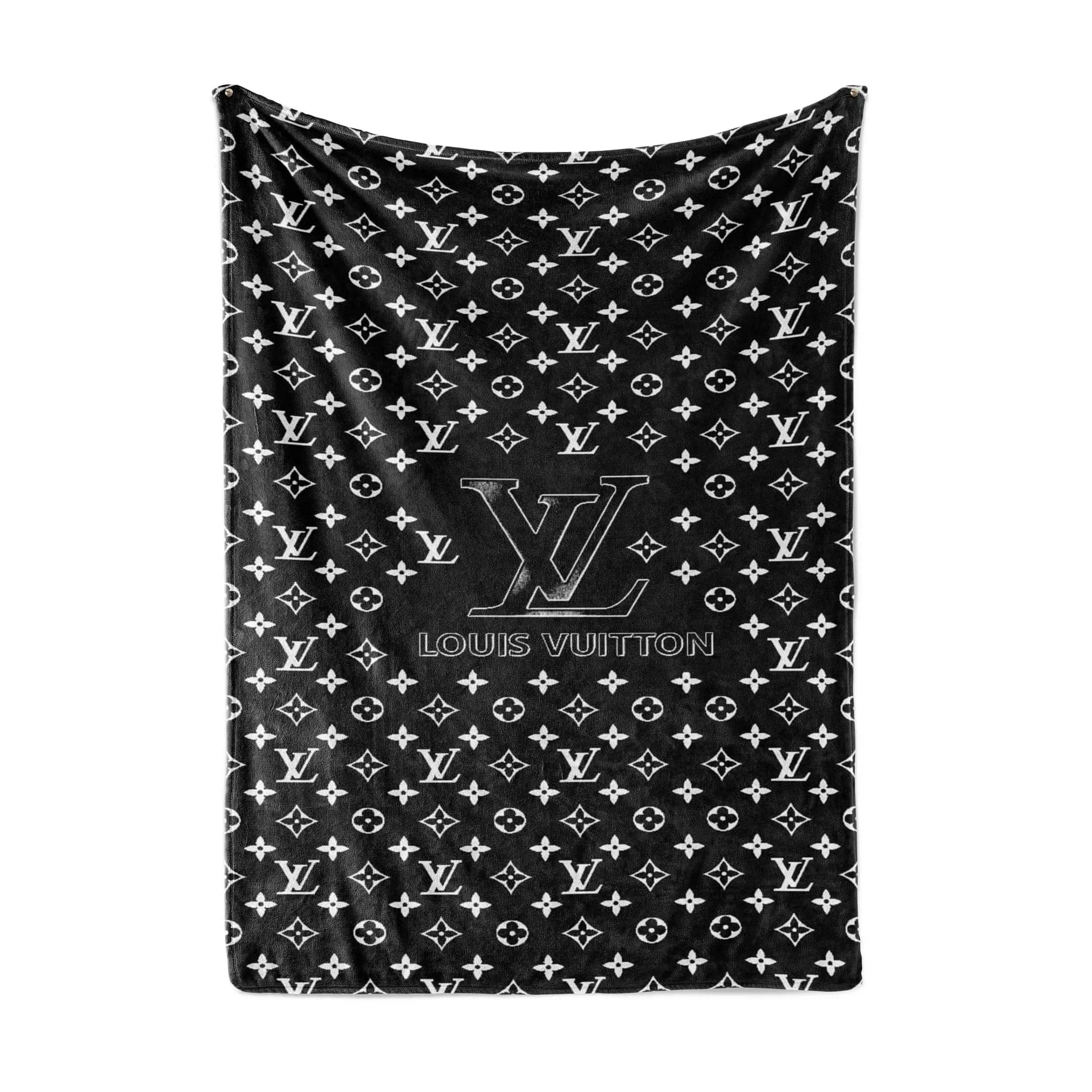 Amazon Black And White Louis Vuitton Living Room Area No4000 Fleece Blanket