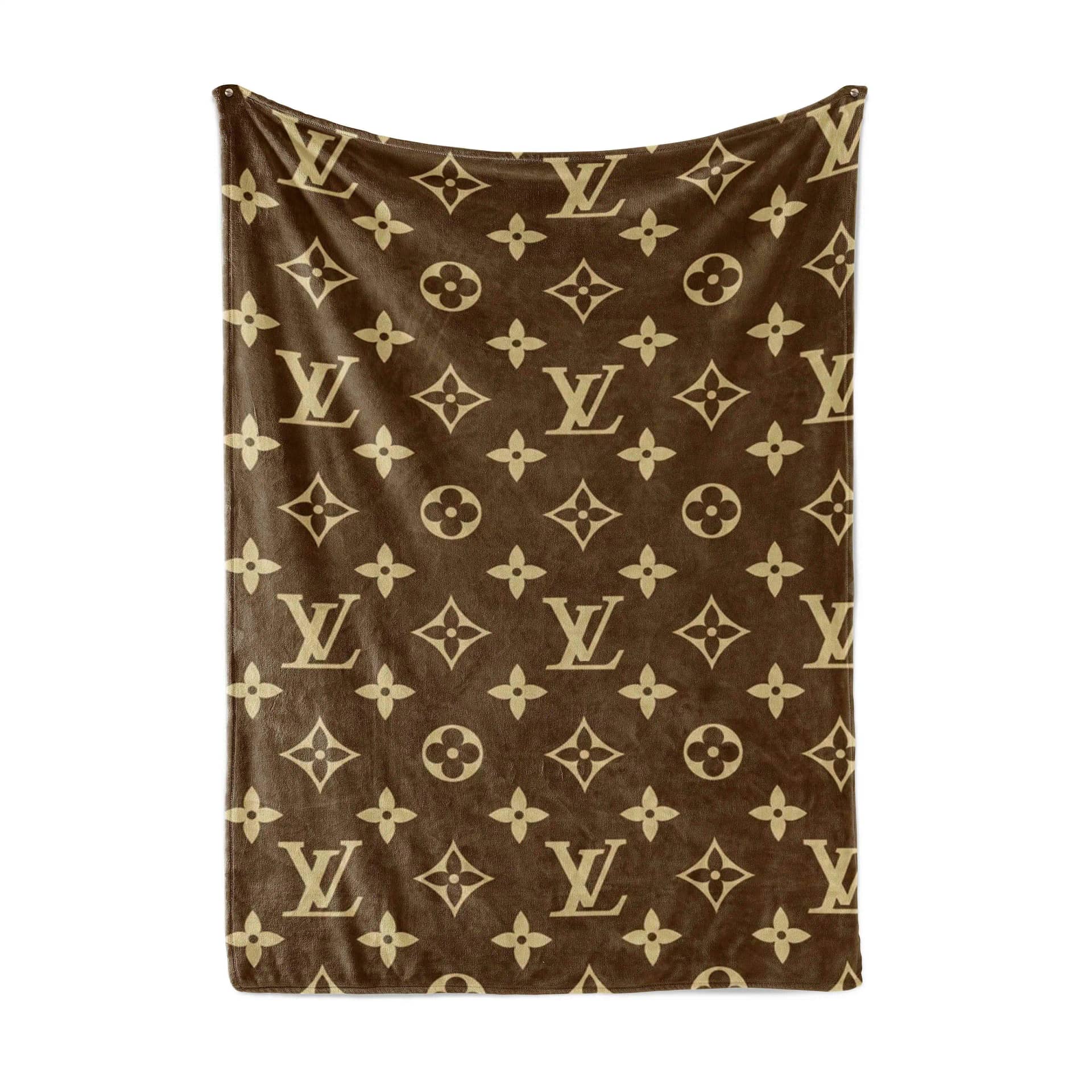 Amazon Gold Color Louis Vuitton Living Room Area No4009 Fleece Blanket